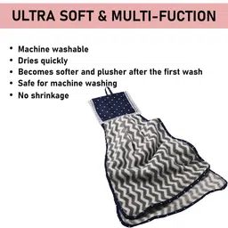 Kuber Industries Grey 6 Pcs Printed Microfiber Wash Basin Napkin Towel With Hanging Loops image 4