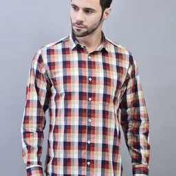 CODE OF HONOUR Men Comfort Opaque Checked Casual Shirt-image-14