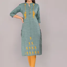 Mehsoos Floral Embroidered Mandarin Collar Straight Kurta-picture-47