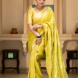 KALINI Woven Design Zari Silk Blend Banarasi Saree-image-92