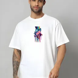 KAIDO Graphic Printed Round Neck Drop-Shoulder Sleeves Oversized Casual T-Shirt-picture-33