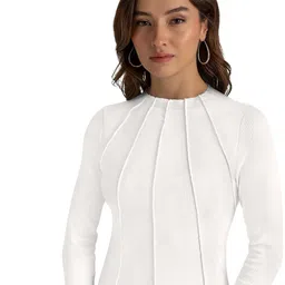 unianta Women Solid Round Neck Puff Sleeve Top-51