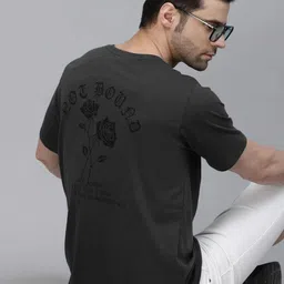 Rigo Grey Typography Printed Regular Fit Cotton T-shirt-image-96