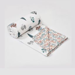 Shubastik White Floral Summer 120 GSM Single Bed Dohar-image-46