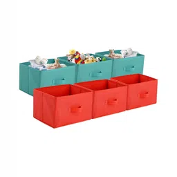 Aura Red Set of 6 Regular Foldable & Multipurpose Wardrobe Storage Box Drawer Organiser-22