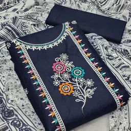 JULEE Embroidered Pure Cotton Unstitched Dress Material-image-35
