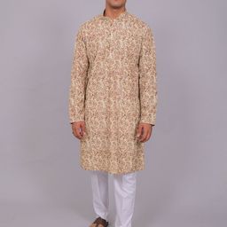 BLUESAANCHI Men Ethnic Motifs Printed Sequinned Indie Prints Kurta-picture-5