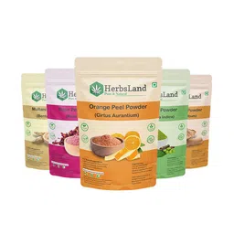 HerbsLand Set Of 5 Sandalwood, Neem, Orange, Rose & Multani Face Pack - 75 g Each-11