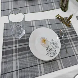 Good Vibes 6-Pcs Grey Melange Striped Rectangle Table Placemats-picture-22