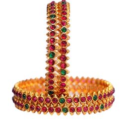POSHIFY Set Of 4 Gold Plated Brass Bangles-image-44
