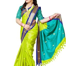 A S CREATION Ethnic Motifs Zari Silk Cotton Paithani Saree-image-88