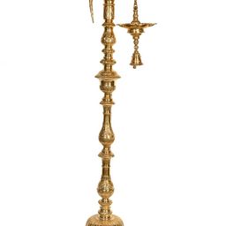 Exotic India Textured Pooja Diya With Bell-image-75