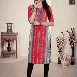 HERE&NOW Women Pack of 2 Women Ethnic Motifs Printed Pure Crepe Kurta-image-63