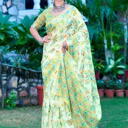 Moda Rapido Floral Block Print Saree-image-49