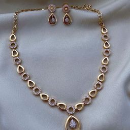 Anouk Gold-Plated Cubic Zirconia-Studded & Beaded Jewellery Set-0