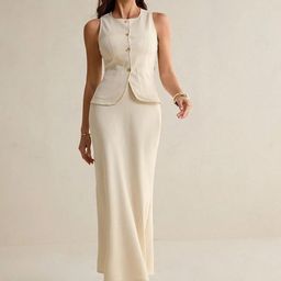 Chemistry Women Sleeveless Waistcoat with Skirt Co-ord-image-59