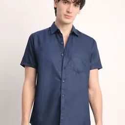 THE BEETEL HOUSE Men New Fit Solid Spread Collar Cotton Casual Shirt-image-97