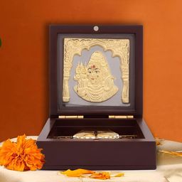 INTERNATIONAL Pocket Temple GIFT Gold-Toned Lord Shiva Religious Idol Showpiece-image-41