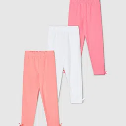 max Girls Pack Of 3 Pure Cotton Ankle-Length Leggings-image-81