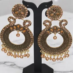 Jolly Faces Artificial Stones And Beaded Contemporary Chandbalis-image-30