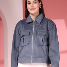 Thirty Threads Women Solid Spread Collar Casual Tailored Jacket-picture-32