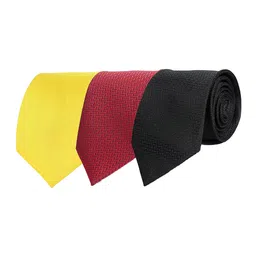 CALIXTO Men Pack of 3 Woven Design Broad Tie-picture-14