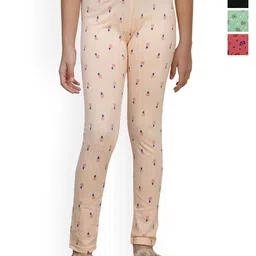BAESD Girls Pack Of 4 Printed Pure Cotton Ankle Length Leggings-image-95