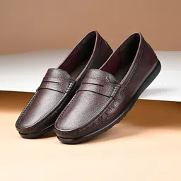 LOUIS STITCH Men Brunette Italian Milled Leather Formal Loafers-picture-34
