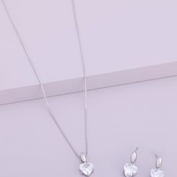 Kushal's Fashion Jewellery Rhodium-Plated Zircon StuddedJewellerySet-image-93