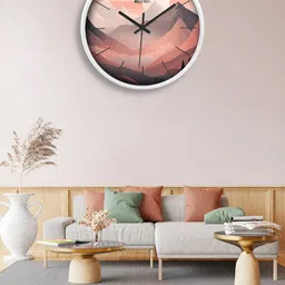OLIVE TREE White & Pink Printed Contemporary Wall Clock-image-87