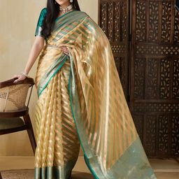 Moksha Trends Leheriya Organza Designer Banarasi Saree-image-31