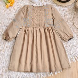BAESD Embroidered Fit & Flare Dress-image-91