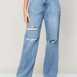 Xpose Women Comfort Wide Leg High-Rise Mildly Distressed Jeans-image-72