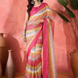 Sangria Floral Printed Saree With Blouse Piece-image-94