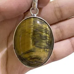 GenZcomplex Oval Tiger's Eye Stone Pendants-28