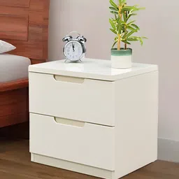 Royaloak Rome Italian White Rectangular Bedside Table With 2 Drawers-picture-24