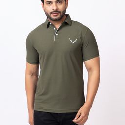 BUFFARO Polo Collar Regular Fit Cotton T-shirt-image-68