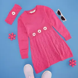 Pantaloons Junior Girls Longline Pullover with Applique Detail-image-93