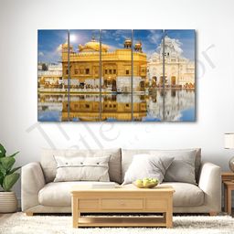 The Castle Decor Gold-Toned & White 5 Pieces Wooden Wall Art-image-45