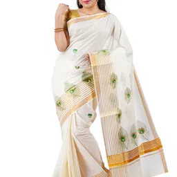Rst R Selvamani Tex Woven Design Zari Pure Cotton Ready to Wear Kasavu Saree-picture-37