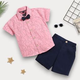 TinyBrezy Kids Printed Short Sleeves Shirt With Shorts-image-92