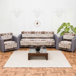 Myntra Elegant Homes Brown Cotton Sofa Cover-picture-35