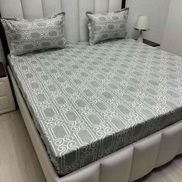 Pure Decor Royal Passion White Printed Cotton 300 TC Queen Bedsheet Set- 2.28 m x 2.54 m-image-82