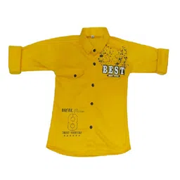 BAESD Boys Classic Fit Typography Printed Spread Collar Cotton Casual Shirt-image-92