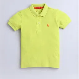 Arvind Garments Boys Green Polo Regular Fit Solid Half Sleeve T-shirt-image-6