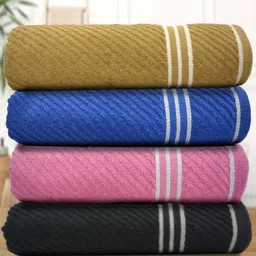 Myntra Elegant Homes Pink And Blue 4 Pieces Cotton 400 GSM Bath Towels-image-87