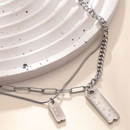 French Accent Men Silver-Plated Chain-16