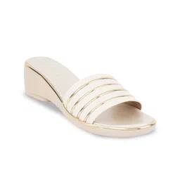 Mast & Harbour Textured Party Wedge Sandals with Bows-9