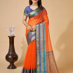 DIVASTRI Woven Design Zari Silk Blend Saree-picture-55