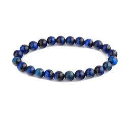 VIBESLE Blue Crystals Beaded Elasticated Bracelet-image-96